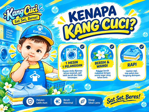 Hasil laundry Kang Cuci yang bersih, wangi, dan rapi
